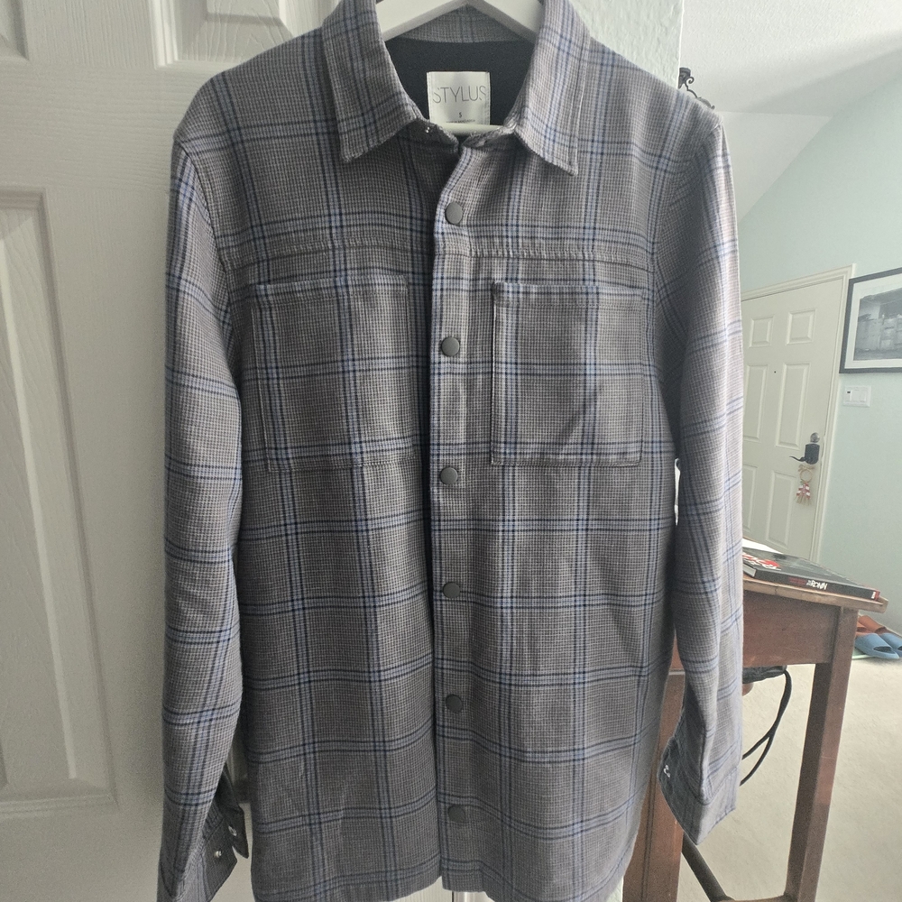 Stylus Gray Plaid Button-Up Shirt
